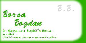 borsa bogdan business card